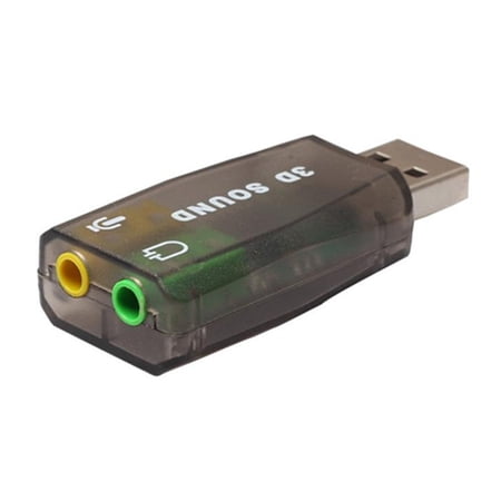 Simyoung 5.1 USB External Stereo Sound Adapter for Windows and Mac with 3.5mm Headphone and Microphone - Black