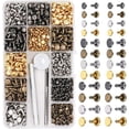 thumbnail image 4 of Remaches Metálicos, 480pcs Multifuncionales 3 Tamamosos Diferentes Conjuntos de Remaches de Doble Cara Con Herramienta de Perforación para Agujeros de Diy de Cuero de Bricolaje, 4 of 8