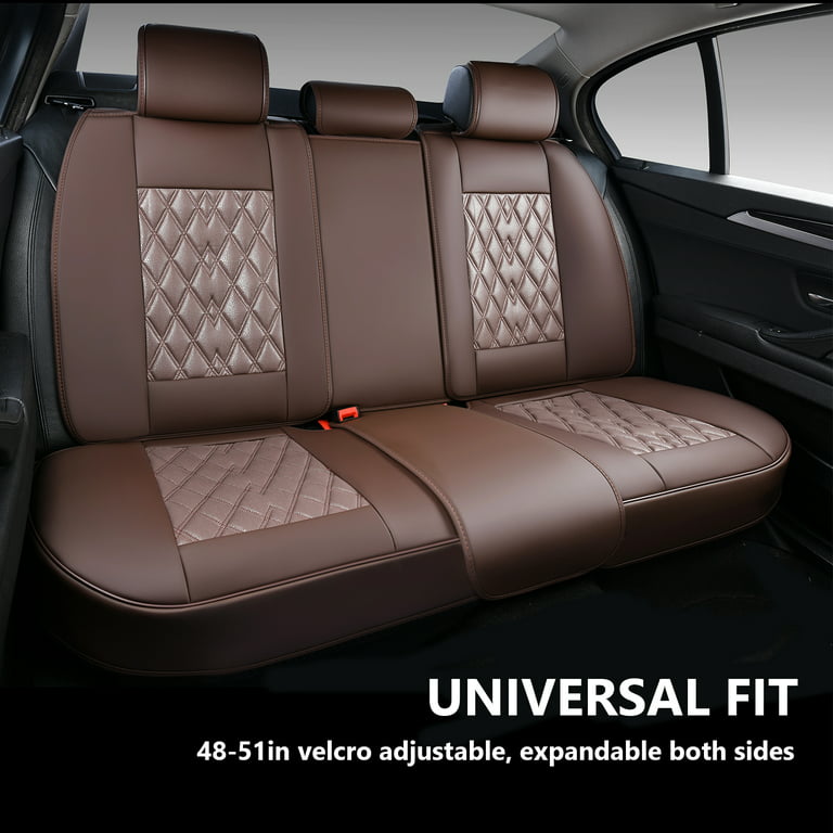 Coverado Full Set Brown Car Seat Covers Set, 5 Seats Waterproof Premium  Leather Front and Back Seat Covers, Universal Auto Seat Protectors Car  Accessories, Fit Most Sedan SUVs Pick-up Trucks 