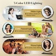 thumbnail image 2 of Kepooman Vanity Makeup Mirror,16 Inch Round Makeup Vanity Mirror with 3 Color Dimmable LED Lighting-Black, 2 of 10