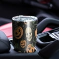 thumbnail image 4 of 30oz Skull Pumpkin Halloween Pattern Tumblers Stainless Steel Tumbler with Lid and Straw,Vacuum Insulated Double Wall Travel Tumbler Cups Mug with Cleaning Brush for Coffee,Tea, 4 of 7