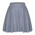 thumbnail image 2 of Zaldita Women's Versatile Mini Skater Skirt Plain Pleated Casual Mini Skirt Stretchy Flared Mini Skirt Grey One Size, 2 of 7