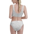 thumbnail image 3 of Picia Silver Glitter Women's High Waisted Bikini Scoop Neck Swimsuit Two Pieces Bathing Suit-Medium, 3 of 8