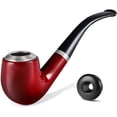 thumbnail image 1 of Pipa de tabaco, pipa de tabaco completamente doblada para fumar, pipa de plástico similar a la madera con perilla, liviana e impermeable, juego de regalo para fumar para principiantes, 1 of 5