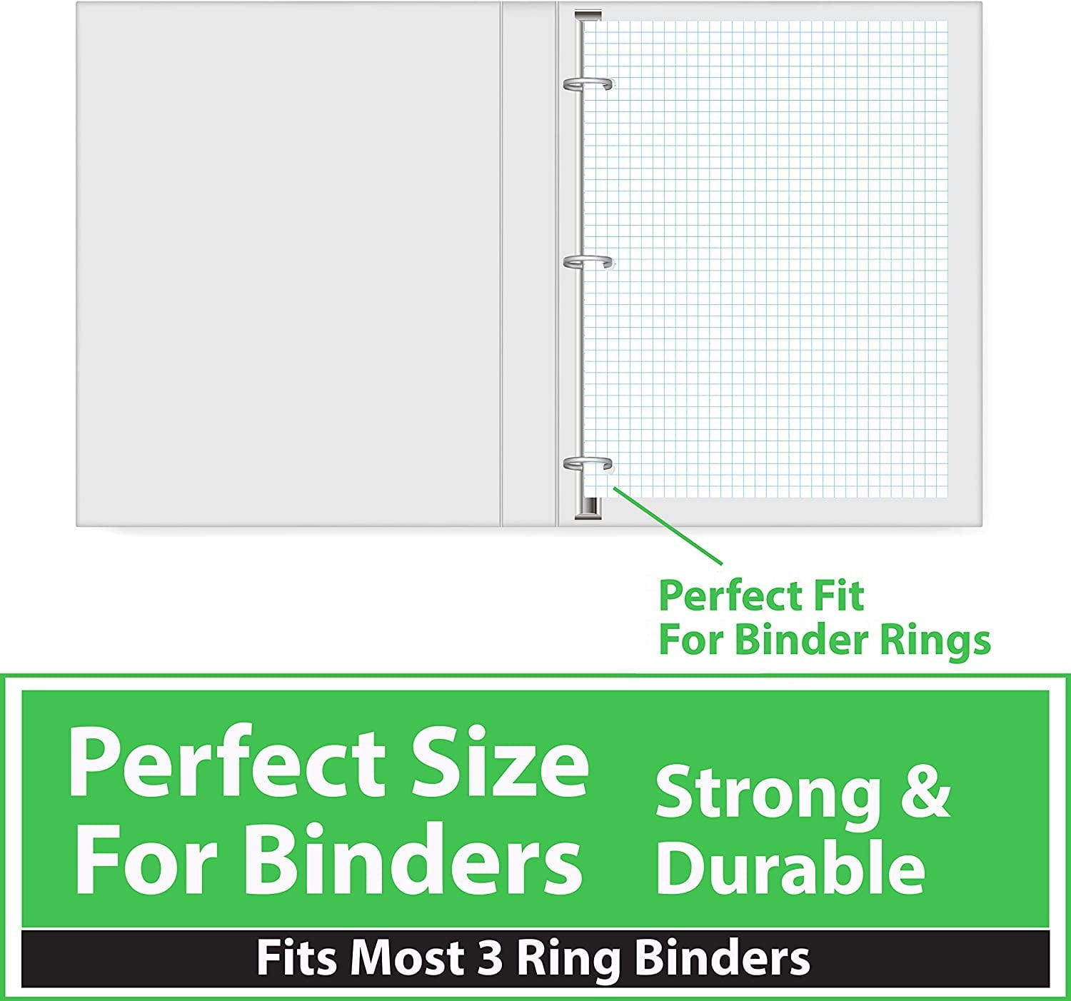 Graph Paper, Loose Leaf Graph Paper, 4 x 4 An Inch Quad Ruled Graph Paper, 10.5 x 8 Graphing Paper, High Quality 56 gsm, 150 Per Pack,1800 Sheets 12 Pack