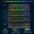 thumbnail image 2 of CHUANK Wireless Keyboard and Mouse  87 Keys Mechanical Feel Keyboard Mice Combo  Anti-Ghosting Ergonomic Rechargeable W/ 2.4G Wireless Receiver  RGB LED Backlight for Windows Computer PC, 2 of 9