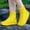 Yellow1, variant on KANG Women's Rain Boots Mid Calf Non Slip Rubber Shoes For Outdoor Daily Wear Comfortable Durable TPR Sole Design Rain Boots Collar Gardening Boots Ultra Lightweight Portable Garden Shoes