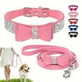 thumbnail image 2 of CNKOO 2pcs Sparkling Rhinestone Dog Collar & Leash Set for Small & Medium Dogs  Cute Bow Tie Collar with Escape-Proof Rope, 2 of 7