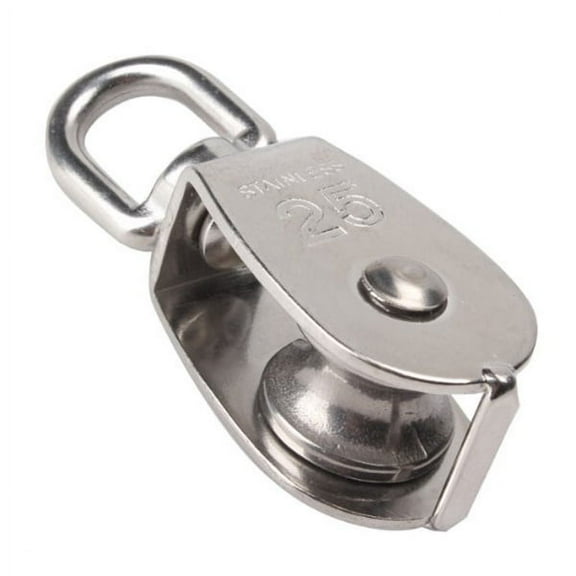 FRCOLOR 1Set Round Single Pulley Roller for Wire Rope Handling with Abs Plastic and Alloy Silver 8.00X3.00X2.00in