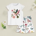 thumbnail image 2 of enyan Toddler Girl Clothes 1-6 T Summer Clothes Set Cute Cotton Sleeveless Funny Print Shirt Shorts Set Girls Clothes White,1-2 Years, 2 of 5