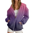 thumbnail image 3 of CAIXIA Tie Dye Womens Hoodies Zip Up Fashion Basic Fall Winter Track Long Sleeve Plain Hooded Sweatshirts Drawstring Hooded Jacket with Kangaroo Pocket 2026 Fall Winter Clothes, 3 of 5
