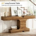 thumbnail image 5 of Tribesigns Table Console de 63 Pouces de Long, Table d'Entrée Moderne en Bois avec Base en Forme de I, Table d'Exposition Rustique pour Couloir Ou Salon, Noyer, 5 of 5