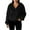 Black, variant on CharmCyan Women's Loose Winter Long Sleeve Cardigan Zipper Solid Color Plush Jacket Beige L