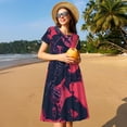 thumbnail image 4 of Balery Rock Skull Guitarist Vestidos sueltos de manga corta para mujer, vestidos de verano 2025, vestidos casuales de corte A con vuelo., 4 of 6