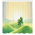 thumbnail image 3 of Ambesonne Landscape Shower Curtain, Sunrise on Rural Valley, 69"Wx75"L, Cream Fern Green, 3 of 3