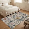 thumbnail image 4 of Area Rugs 4'x6'. Vintage Garden Flower Carpet Runner Indoor Outdoor Rugs Home Decor Aesthetic, Rustic Floral Leaf Pastoral Beige Non Slip Mats Washable Accent Rug for Living Room Bedroom, 4 of 8