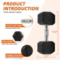 thumbnail image 2 of INTRTLOCKINGING TILES 20 LB Dumbbells Set of 2, Rubber Hex Hand Weights with Textured Metal Handles, Fixed Weight Dumbbells for Home Workout and Fitness Training, 2 of 6