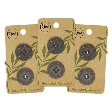 UPC: 0072879307863 | Dritz Recycled Coconut Round Button 23mm Brown 3 Pack (6 Count)