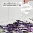 thumbnail image 2 of Dish Drying Mat, Purple Butterfly Absorbent Microfiber Kitchen Mat, Heat Resistant Drying Mat Kitchen Counter for Dishes, Utensils, Pots, Pans, Drainer Mats 18x24in, 2 of 7