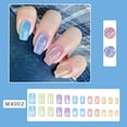 thumbnail image 6 of ONLYEOR Candy Cat Eye Press On Nails, Colorful Glitter Design, Medium Square Fake Nails for Trendy Daily Look, 6 of 6