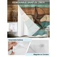 thumbnail image 3 of No Hook Cloth Fabric Shower Curtain with Snap in Liner, Teal Brown Waterproof Shower Curtains Set with See Through Top Window, Country Texas Star Farmhouse Barn Door Wood Bath Curtains Shower 72"x78", 3 of 6