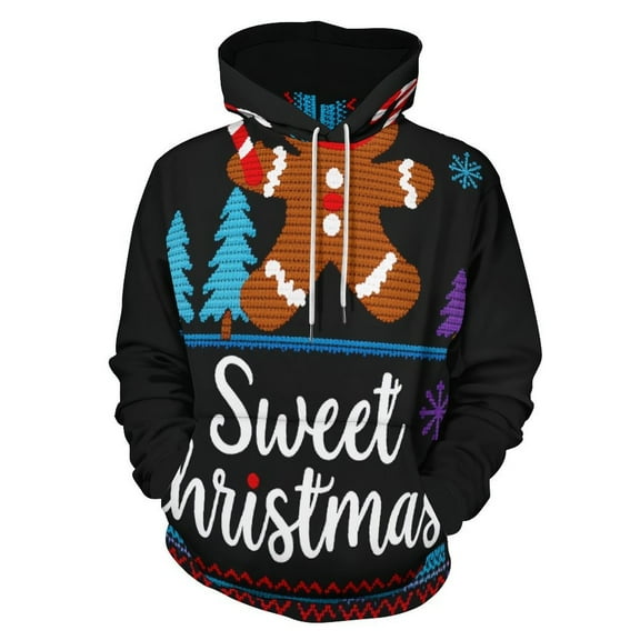 Christmas Style Printing Men's Women Vintage 3D Hooded Sweatshirt - All-Season Loose Fit Streetwear