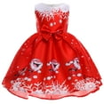 thumbnail image 4 of HBYJLZYG Sleeveless Christmas Dress, Infant Baby Kids Christmas Santa Claus Print Dress 2-8T Princess Dresses For Girls, 4 of 9