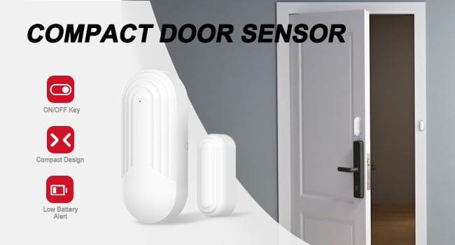CallToU Portable Door Chime with 4 Door Sensors and 1 Receiver, 500ft Range, 2 Chime Tones & Adjustable Vibration, Entry Alert for Home, Office, or Business