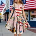 thumbnail image 2 of EnJoCho Girls' Casual 250th Anniversary Flag Print Ruffled Dress 4th of July Dresses for Girls USA Patriotic Dress American Flag A Line Dress Independence Day Outfit 5-14y, 2 of 4