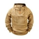 thumbnail image 1 of Ceisia Men's Solid Color Raglan Half-Zip Multi-Pocket Hooded Sweatshirt Dark Brown M Gifts, 1 of 6