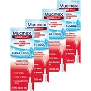 Mucinex Sinus-Max Nasal Spray Clear & Cool, 0.75 oz (Pack of 4) Packaging May Vary