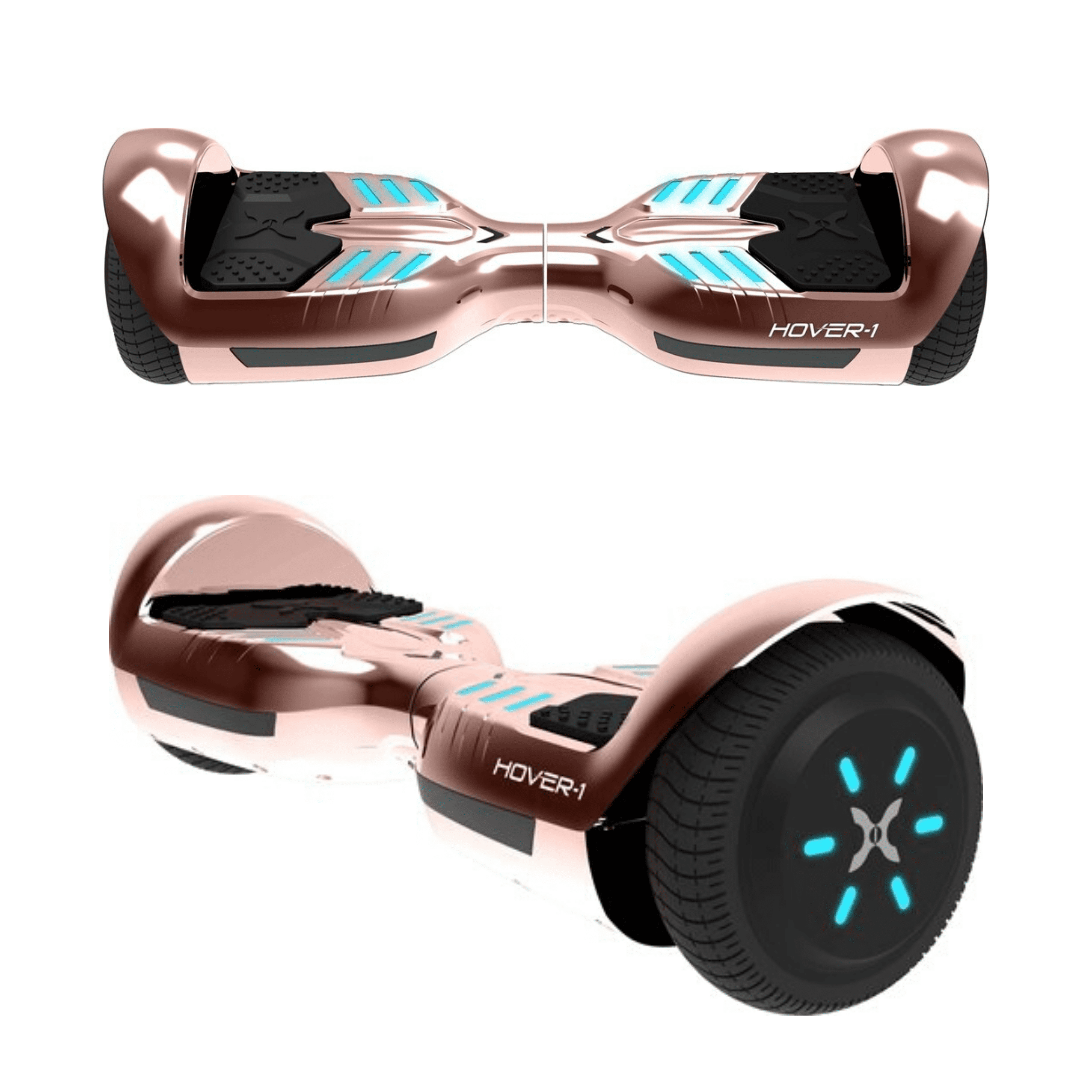 Rose Gold Electric Hoverboard 6.5in Wheels LED Sensor Lights Bluetooth Speaker 