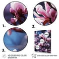 thumbnail image 3 of Designart "violet Magnolias Mystic Magnolias Black" Floral Floater Framed Canvas Print, 3 of 7