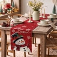 thumbnail image 3 of Smile Snowman Let It Snow Christmas Winter Red Table Runner 13 x 72 Inch, 3 of 6
