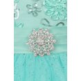 thumbnail image 4 of Floral Embroidered Sparkly Sequin Flower Girl Dress Pageant Bridesmaid Wedding Mint 2-14, 4 of 4