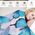 thumbnail image 3 of WERPE Butterfly Blanket Blue Butterfly Throw Blankets Butterfly Gifts Stuff for Women Girl Super Cozy Soft Blanket for Bedroom Living Room Sofa White, 3 of 6