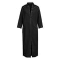 thumbnail image 4 of ClodeEU Women's V Neck 3/4 Sleeve Button Shirt Dress with Front Slit ,Elegant Casual Summer Maxi Dress Black,Women's Plus L, 4 of 8