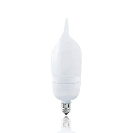 Cfl Candelabra - Luxrite LR22050 (10-Pack) 7-Watt CFL Candle Flame Tip Bulb, Equivalent To 25W Incandescent, Warm White 2700K, 300 Lumens, E12 Candelabra Base, Energy Star Qualified