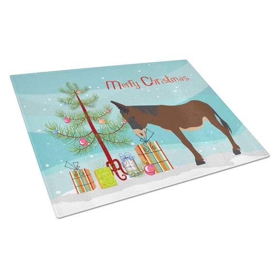 Caroline's Treasures Zamorano-Leones Donkey Christmas Glass Cutting Board Large