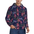 thumbnail image 2 of Pofeuu Flowers And Humming Bird Print Mens Casual Hooded Collar Drawstring Hoodies Pullover Sweatshirts Casual Long Sleeve Shirts-X-Large, 2 of 7