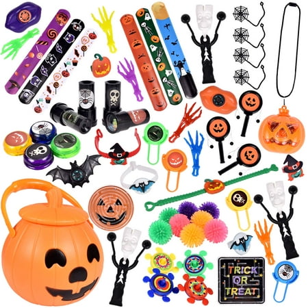 60 PCs Halloween Party Favors For Kids, Novelty Bulk Toys Assortment for Halloween Treats and Prizes, Goodie Bag Fillers