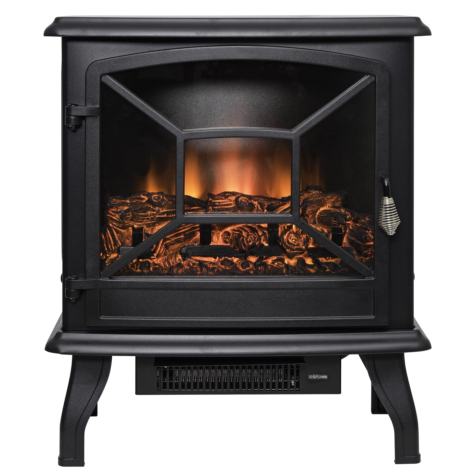 AKDY FP0084 20" Black Freestanding Electric Fireplace 3D Flames Firebox