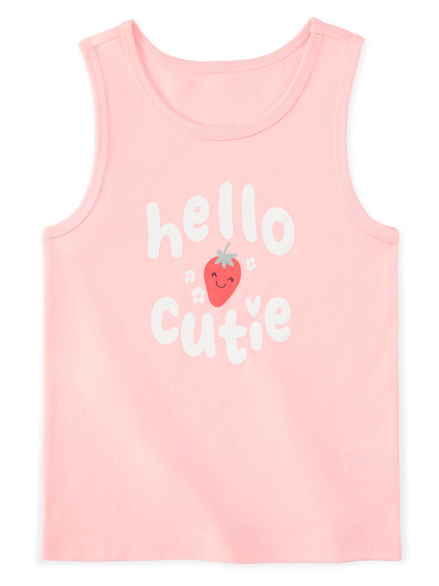 Garanimals Newborn, Baby & Toddler Girl Cotton Graphic Tank Tops, 4-Pack, Sizes 0-6T