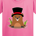 thumbnail image 4 of Inktastic Groundhog Day with Groundhog in Top Hat Youth T-Shirt, 4 of 5
