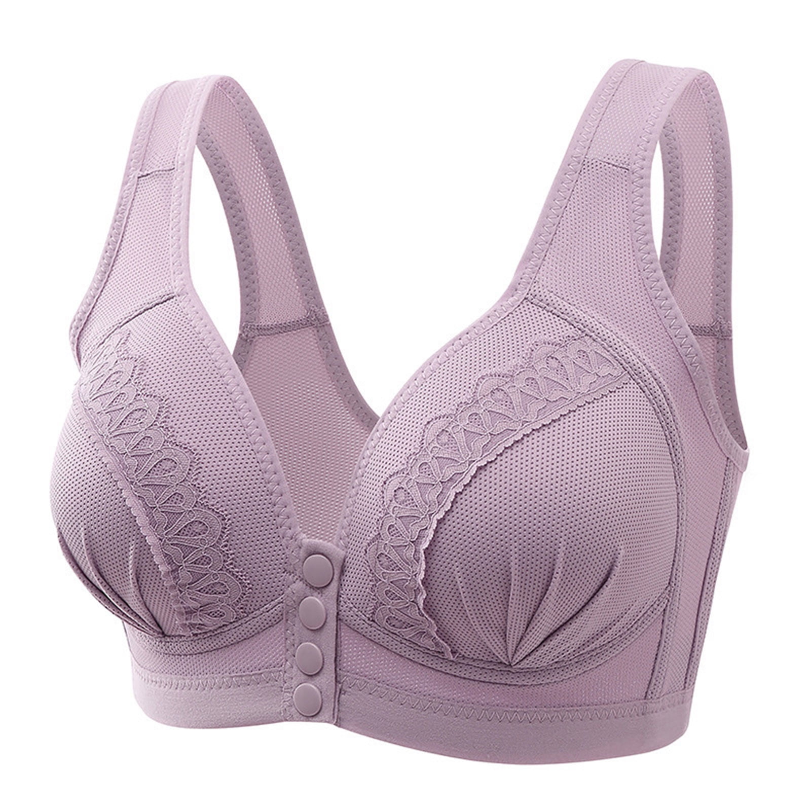  Wireless Bras Women Sexy Lace Front Button Shaping Cup