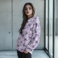 thumbnail image 2 of SCRAWLGOD Butterfly Flowers Hoodie for Women Pullover Sweatshirts for Women Plus Size XL Long Sleeve Oversized Sweatshirt for Women Office Washable Ladies Hooded Sweaters, 2 of 7