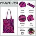 thumbnail image 5 of Zebra Print Canvas Tote Bag Abstract Zebra Pattern Black and White Stripes Rainbow Multicolor Zebra Modern Fashion Cute Cartoon Design Aesthetic Gradient Reusable Eco-Friendly Shopping Tote, 5 of 6