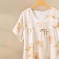 thumbnail image 4 of Nightdresses for Woman Fashion Printed Short Sleeve Round Neck, Summer Home Dress and Sleepwear, Knee-Length Design Pink a Free Size, 4 of 5