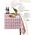 thumbnail image 2 of Pink Table Cloth, Grid Checkered Plaid Gingham Lattice Trellis Waterproof Tablecloth for Rectangle Tables, Reusable Washable Fabric Table Cover for Restaurant Kitchen Dining Tables 60"x120", 2 of 6