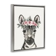 thumbnail image 3 of Stupell Industries Cottage Nursery Floral Zebra Gray Floating Frame Canvas Art, 25 x 31, by LSR Design Studio, 3 of 8